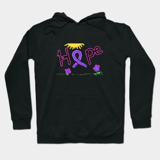Hope purple ribbon Hoodie